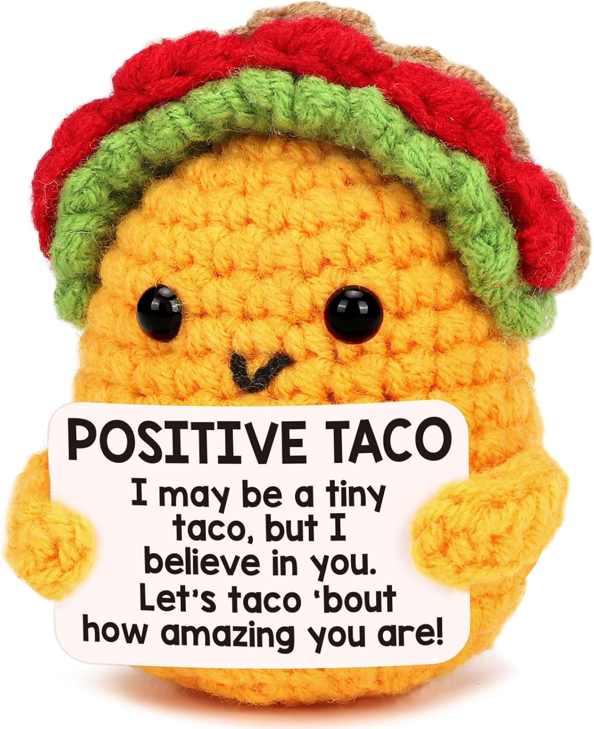 Mini Positive Crochet Taco Plush for Gifts